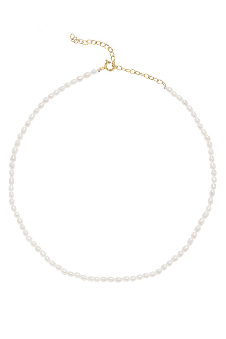 Rice Pearl Necklace, Main, color, Gold