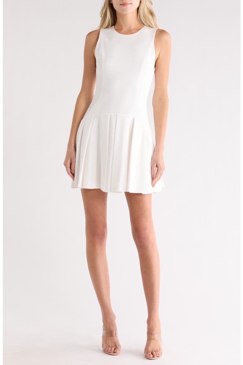 Adley Pleated Drop Waist Dress, Main, color, OFF WHITE