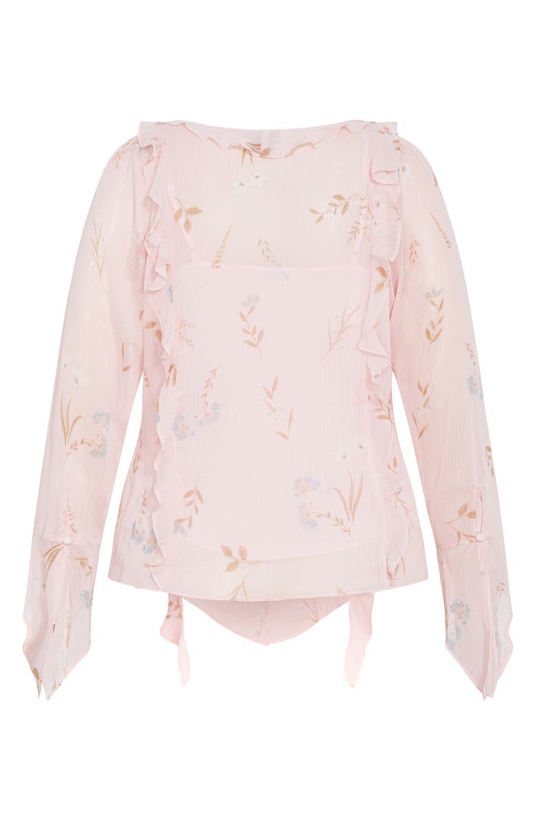 City Chic Sweet Nothings Ruffle Top, Alternate, color, Aria Floral