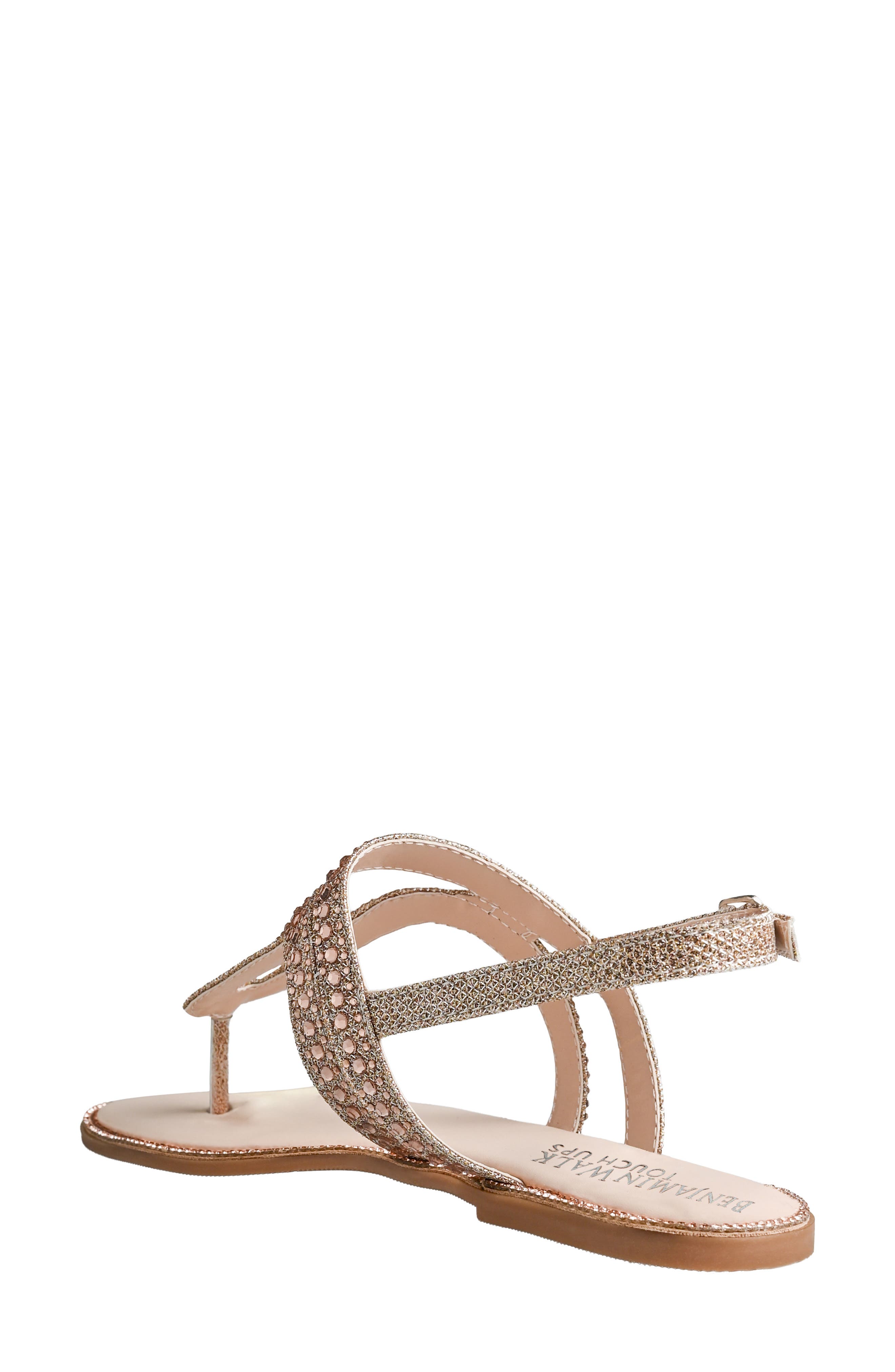 Jeweled Flat Thong Sandal, Alternate, color, CHAMPAGNE