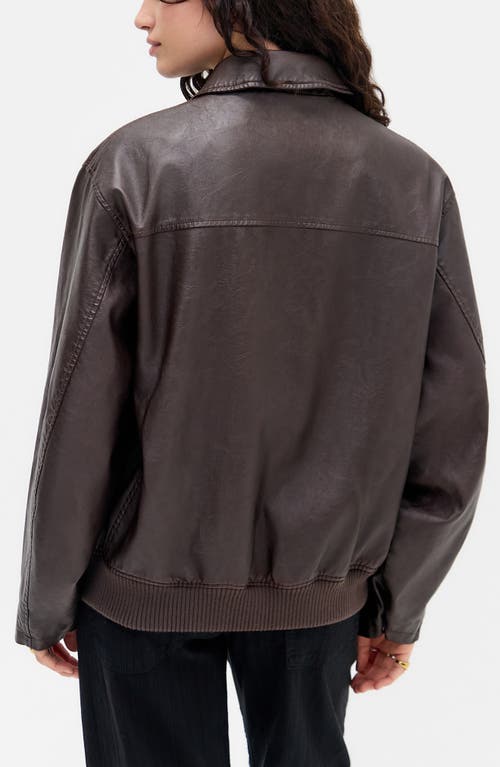 Bdg Urban Outfitters Francis Faux Leather Bomber Jacket In Brown