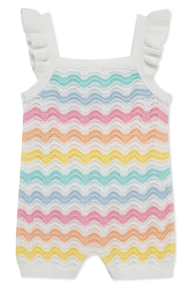 Kids' Wavy Pointelle Stripe Romper, Alternate, color, MULTI STRIPE