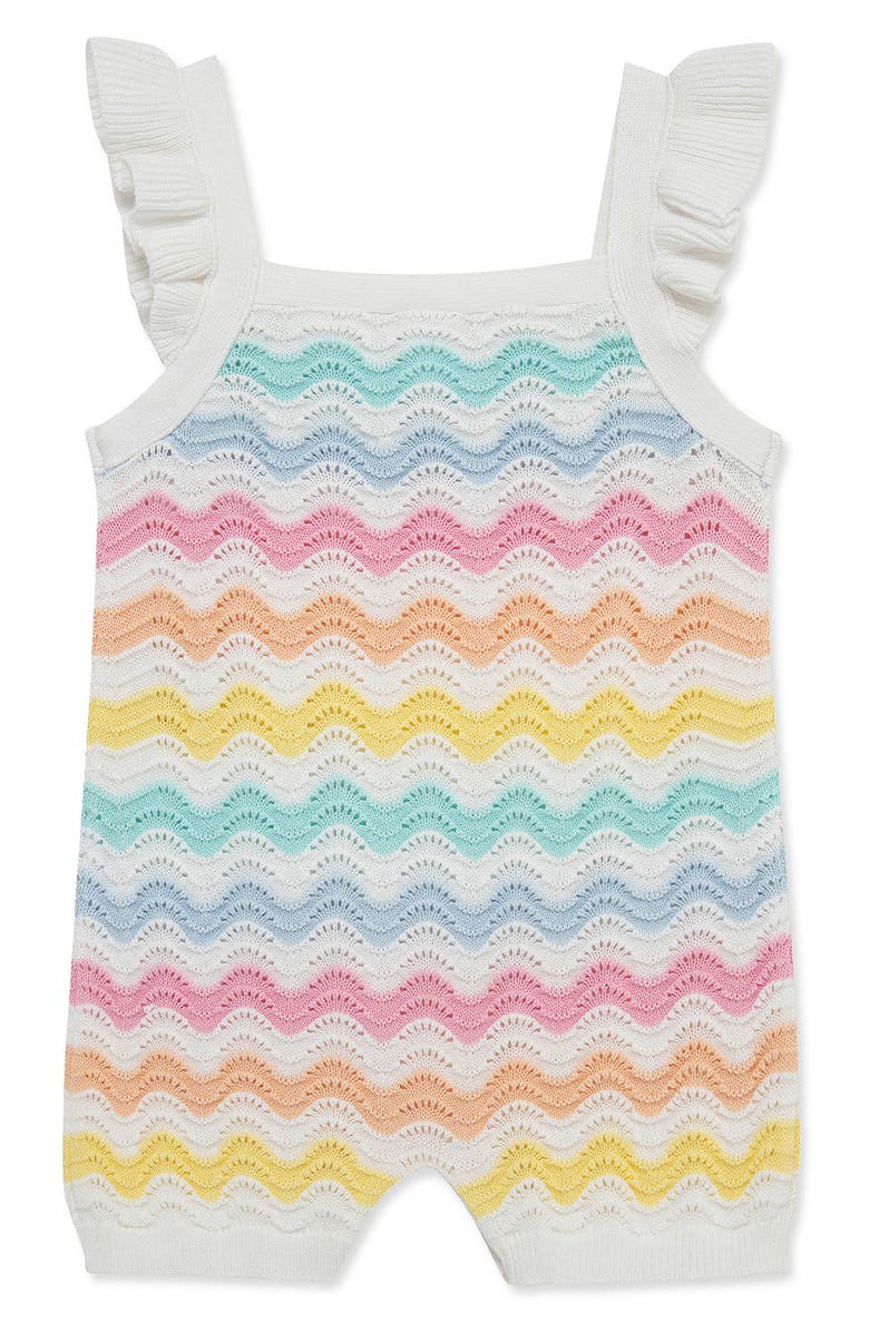 Little Me Kids' Wavy Pointelle Stripe Romper, Alternate, color, Multi Stripe