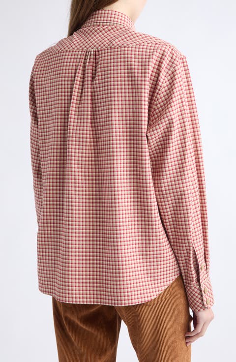 Gingham Cotton Snap-Up Shirt