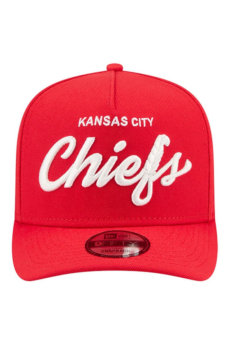 Men's New Era  Red Kansas City Chiefs Local Play A-Frame 9FIFTY Snapback Hat, Alternate, color, Red