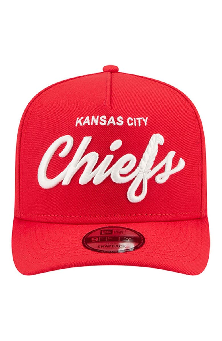 New Era Men
s New Era  Red Kansas City Chiefs Local Play A-Frame 9FIFTY Snapback Hat, Alternate, color, Red