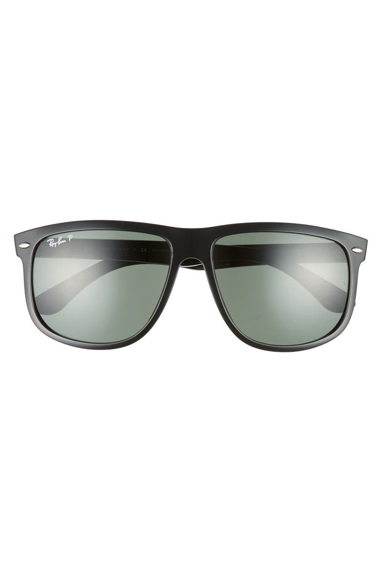 Highstreet 60mm Polarized Flat Top Sunglasses, Alternate, color, BLACK POLARIZED