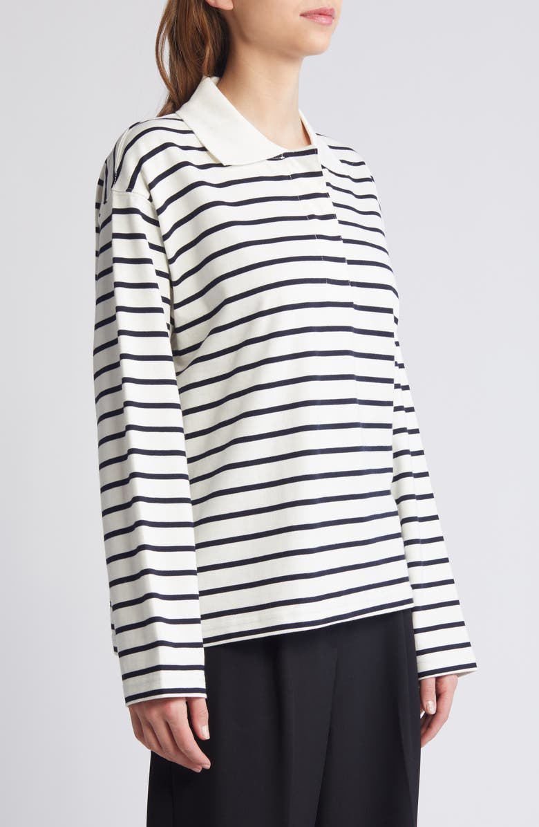 COS Stripe Long Sleeve Oversize Polo, Alternate, color, 