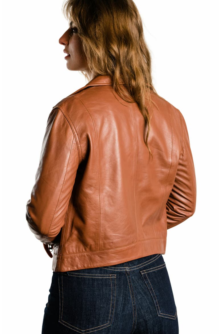Maha Leather Jacket, Alternate, color, Whiskey