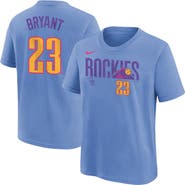 Nike Youth Nike Kris Bryant Light Blue Colorado Rockies Fuse City Connect Name & Number T-Shirt
