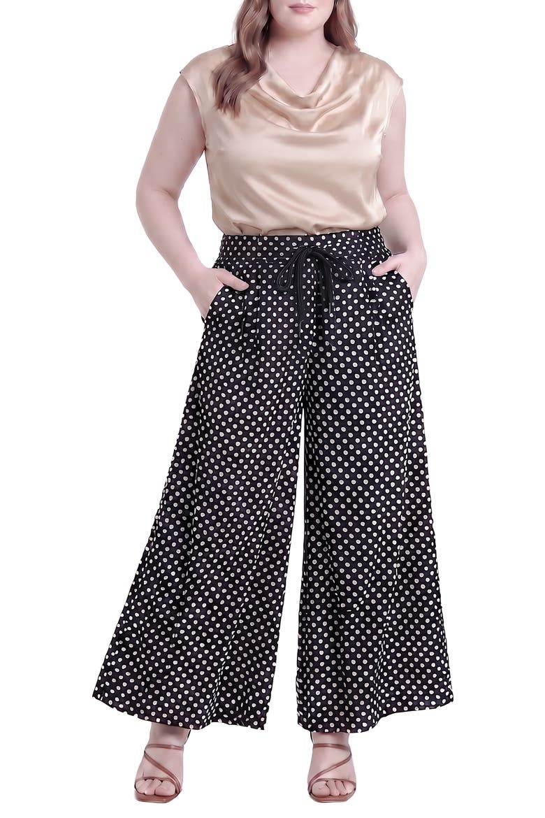 Drawstring Wide Leg Pants, Alternate, color, POLKA DOTS