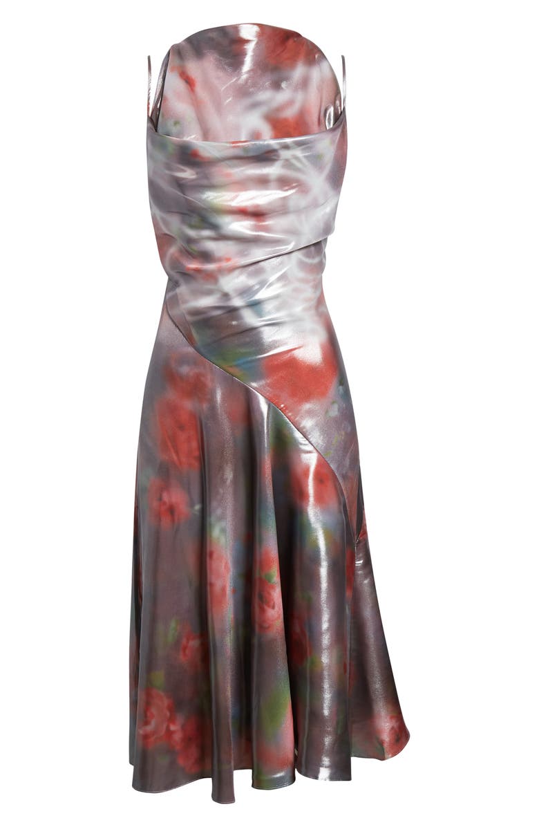 DIESEL<sup>®</sup> D-Ebra Halter Foiled Georgette Midi Dress, Main, color, Bordeaux