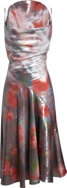 DIESEL® D-Ebra Halter Foiled Georgette Midi Dress