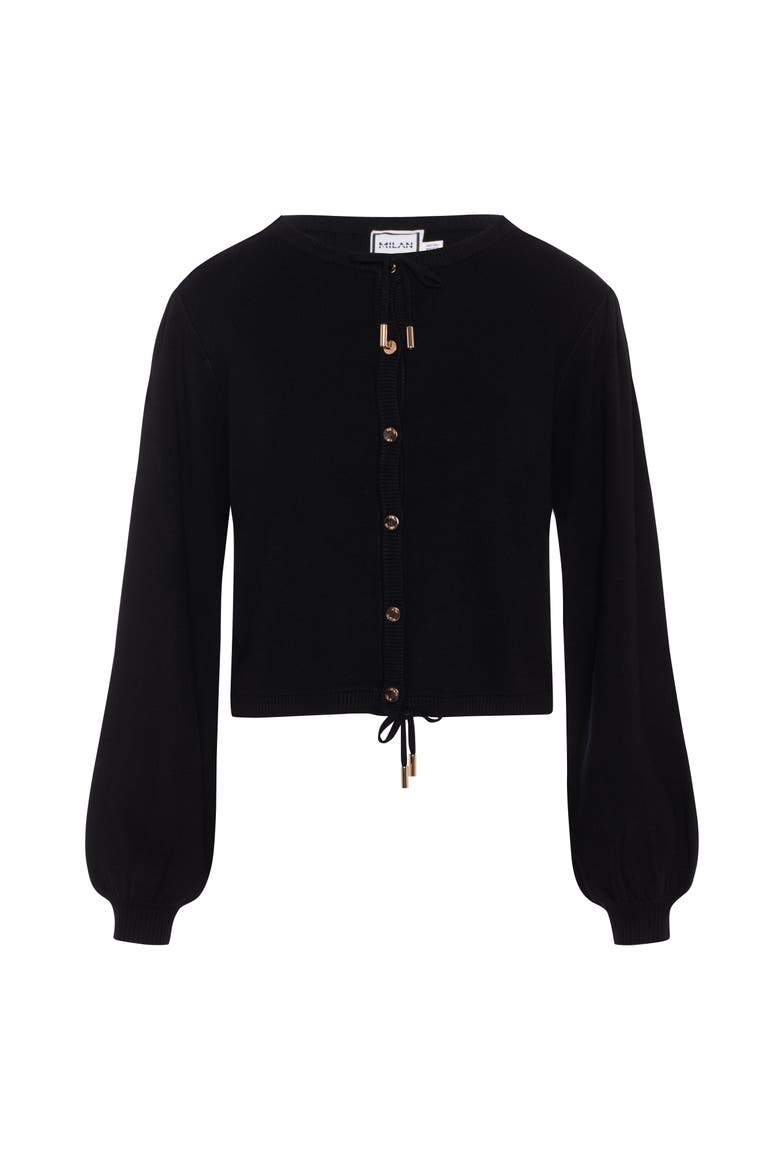 Cropped Knit Cardigan - Black, Alternate, color, Black