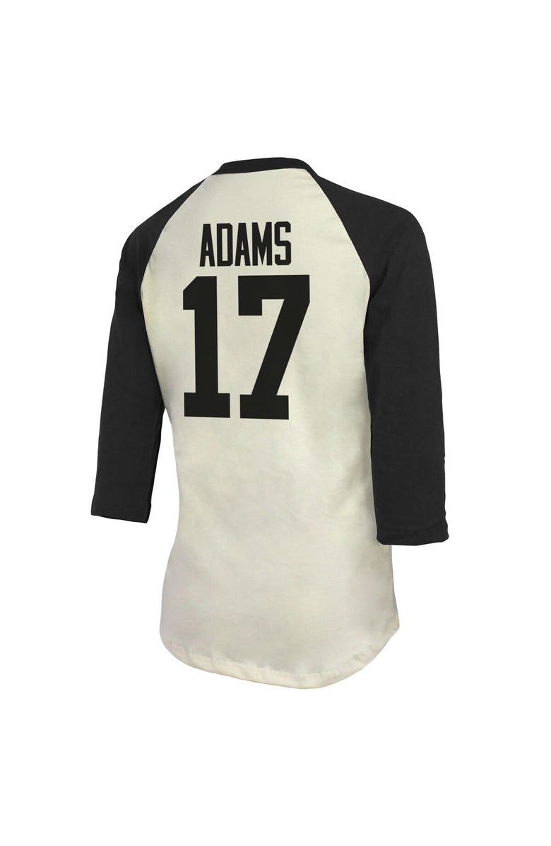 Majestic Threads Women's Fanatics Branded Davante Adams Cream/Black Las Vegas Raiders Player Raglan Name & Number Fitted 3/4-Sleeve T-Shirt, Alternate, color, 