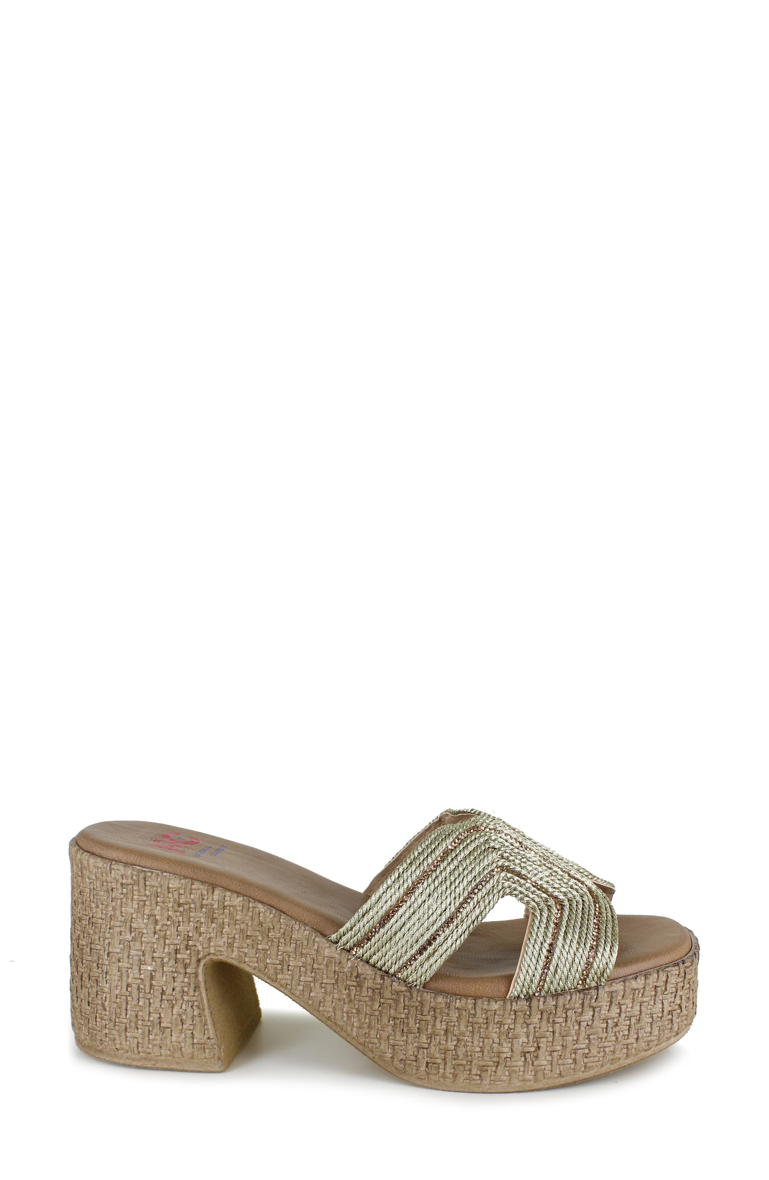 Cornella Platform Slide Sandal, Alternate, color, PLATINUM FABRIC