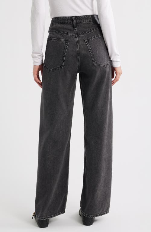 Rag & Bone Featherweight Logan High Waist Wide Leg Jeans In Black