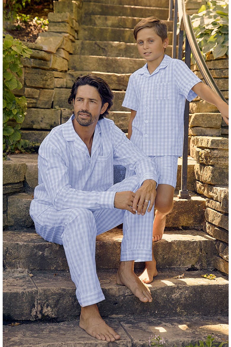 Kids' Gingham Pajama Short Set, Alternate, color, BLUE