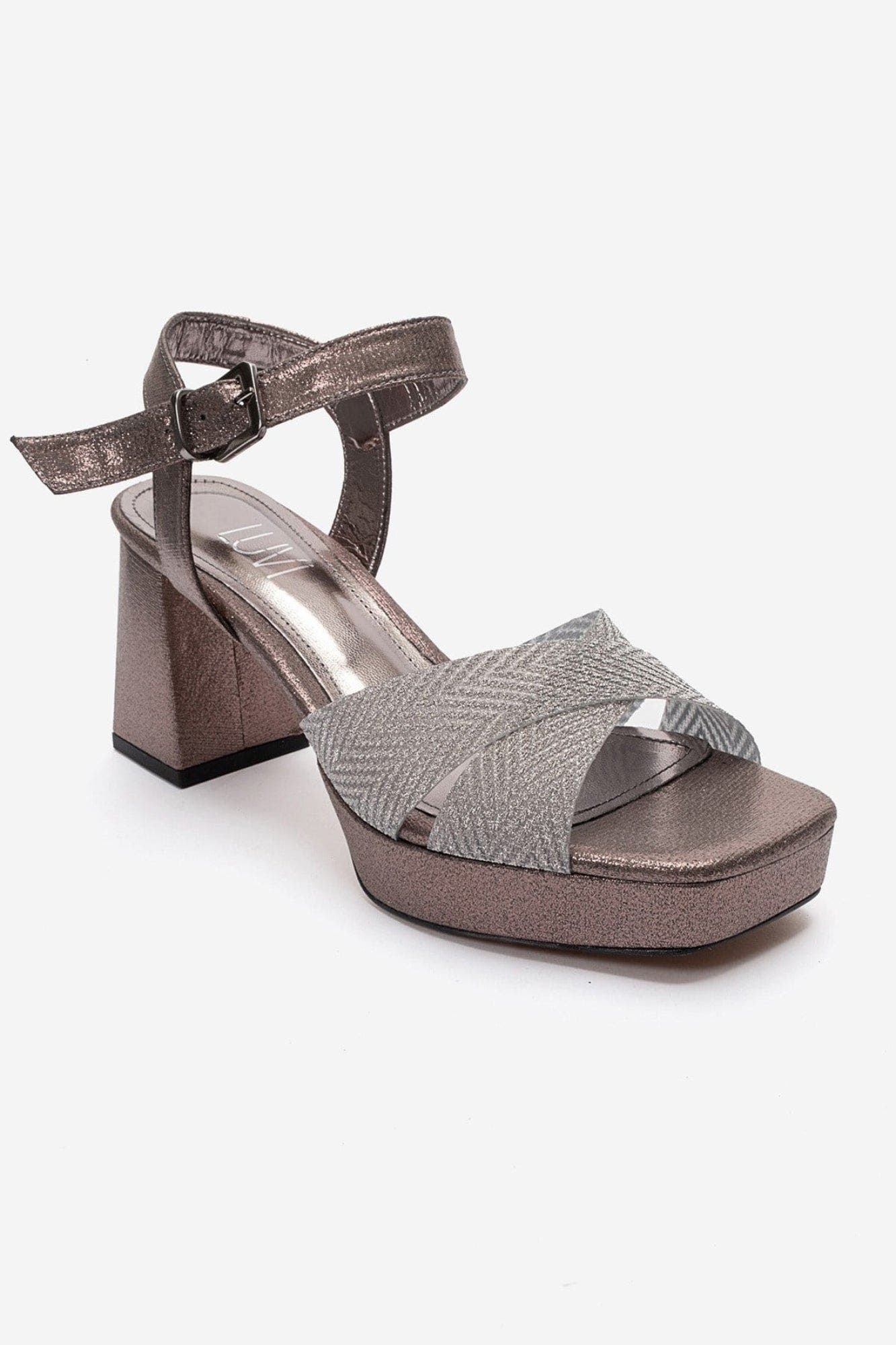 Bavena Platform Block Heel Sandal, Alternate, color, Platinum