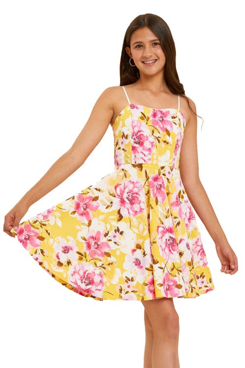 Un Deux Trois Girl's Fit And Flare Textured Dress In Pink