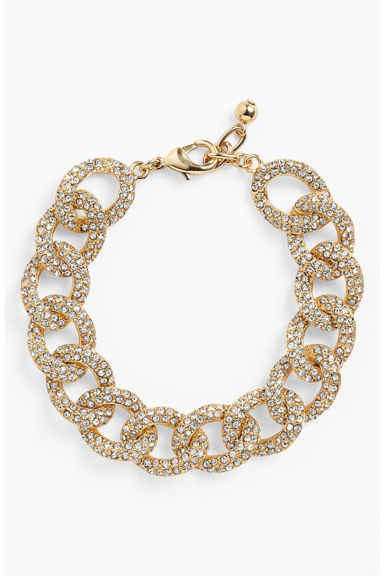 Pavé Link Bracelet, Main, color, GOLD/ CRYSTAL