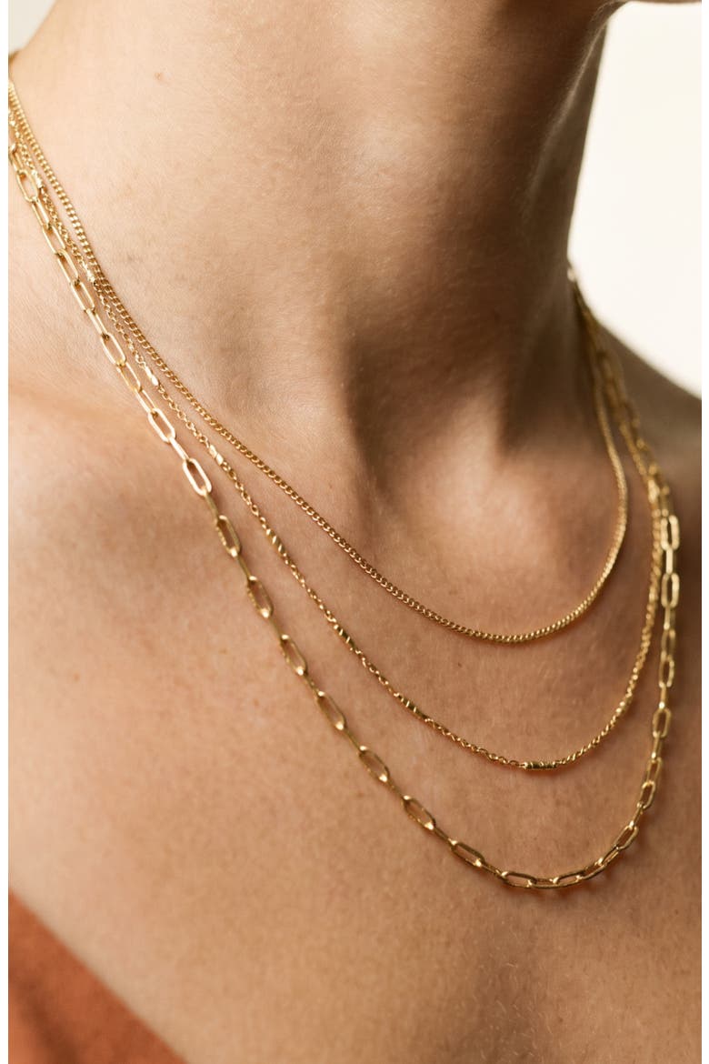 Triple Layer Chain Necklace, Alternate, color, GOLD
