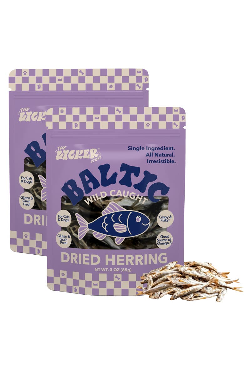 Gluten and Grain-Free Omega-3 Single Ingredient Crunchy Dried Baltic Herring for Dogs and Cats, Main, color, Baltic Herring Dog/Cat 2 Pack