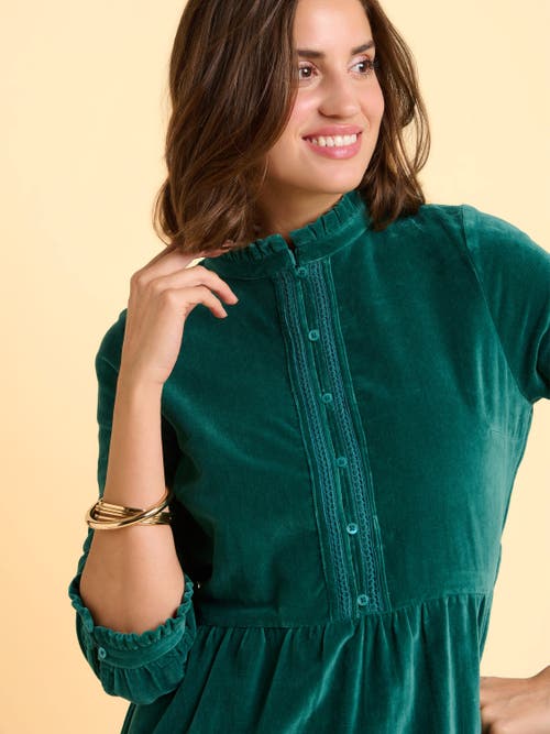 Brakeburn Starry 3/4 Sleeve High Neck Midi Dress In Green