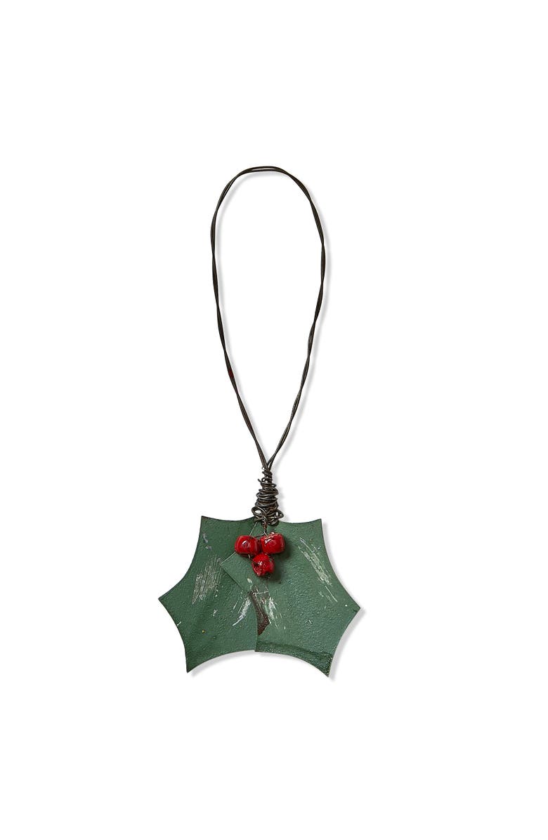 tag Holly Berry Sprig Decorative Sculpture Holiday Decor Accent, Main, color, Multicolored
