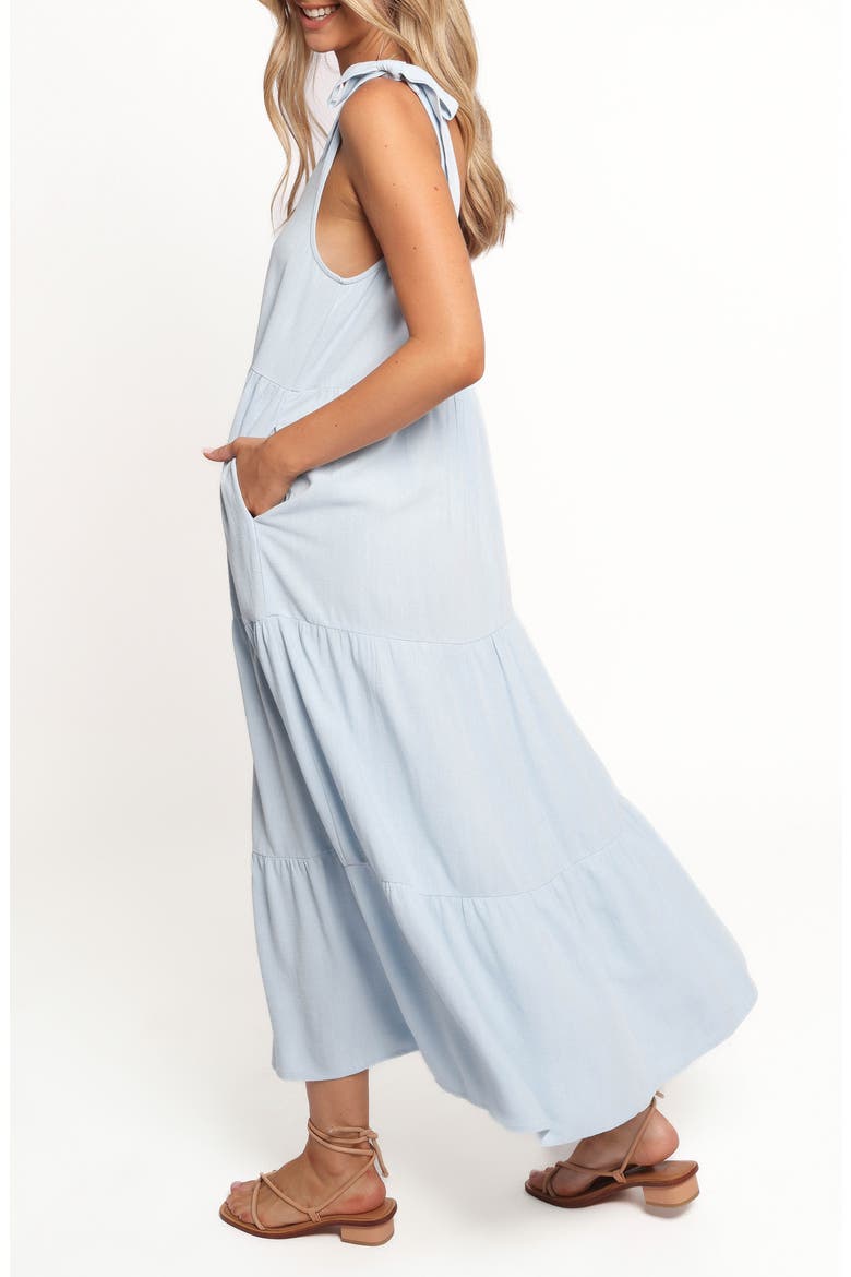 Marcy Linen Midi Dress, Alternate, color, BLUE