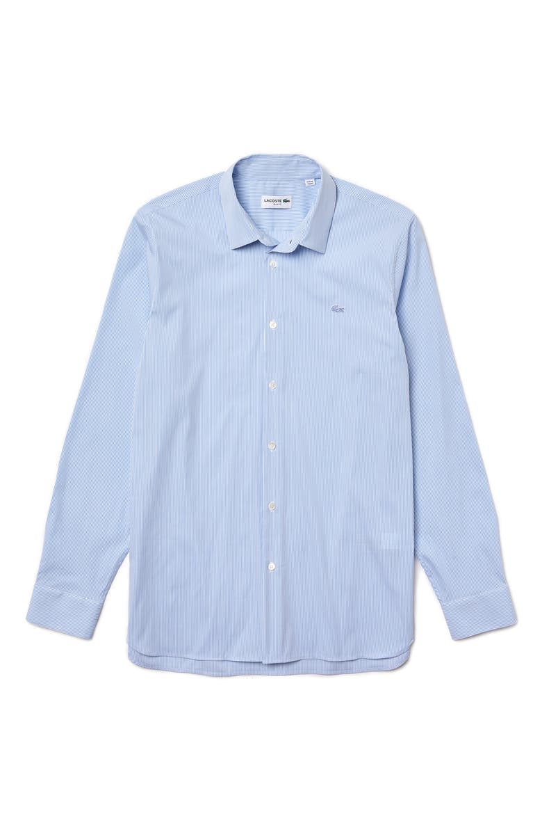 Lacoste Stripe Poplin Button-Up Shirt, Alternate, color, 