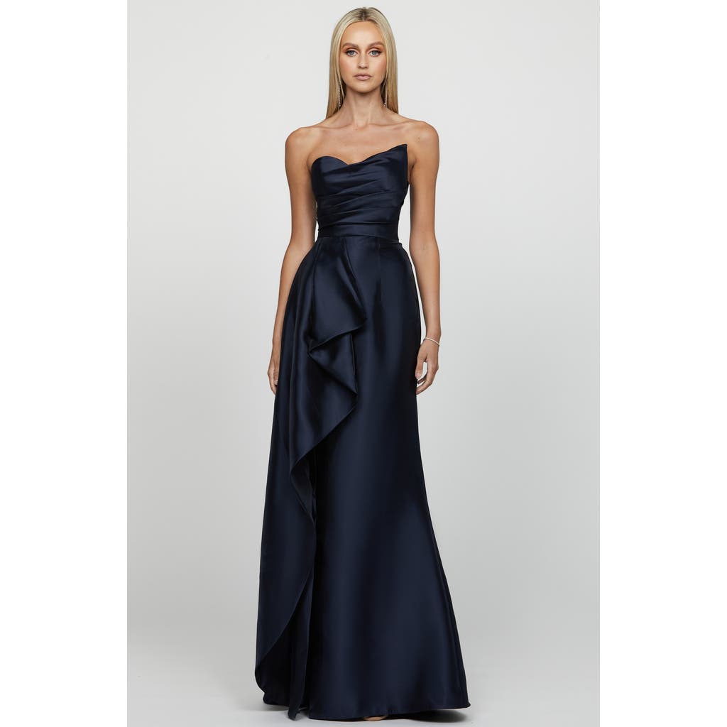 Bariano Kasery Asymmetric Gown In Blue