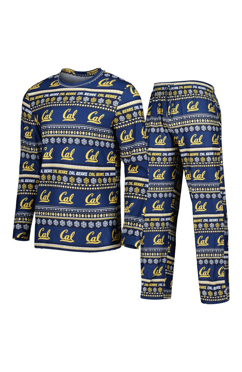 CONCEPTS SPORT Men's Concepts Sport Navy Cal Bears Swivel Long Sleeve T-Shirt & Pants Sleep Set, Alternate, color, Navy