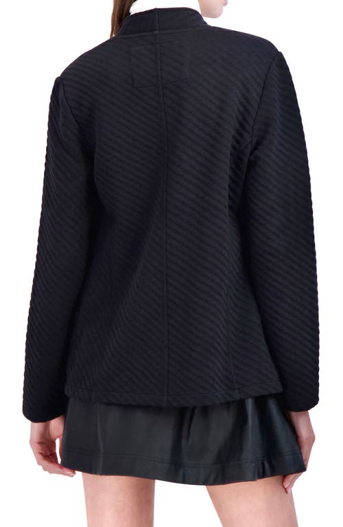 Ookie & Lala Open Front Knit Jacket In Black