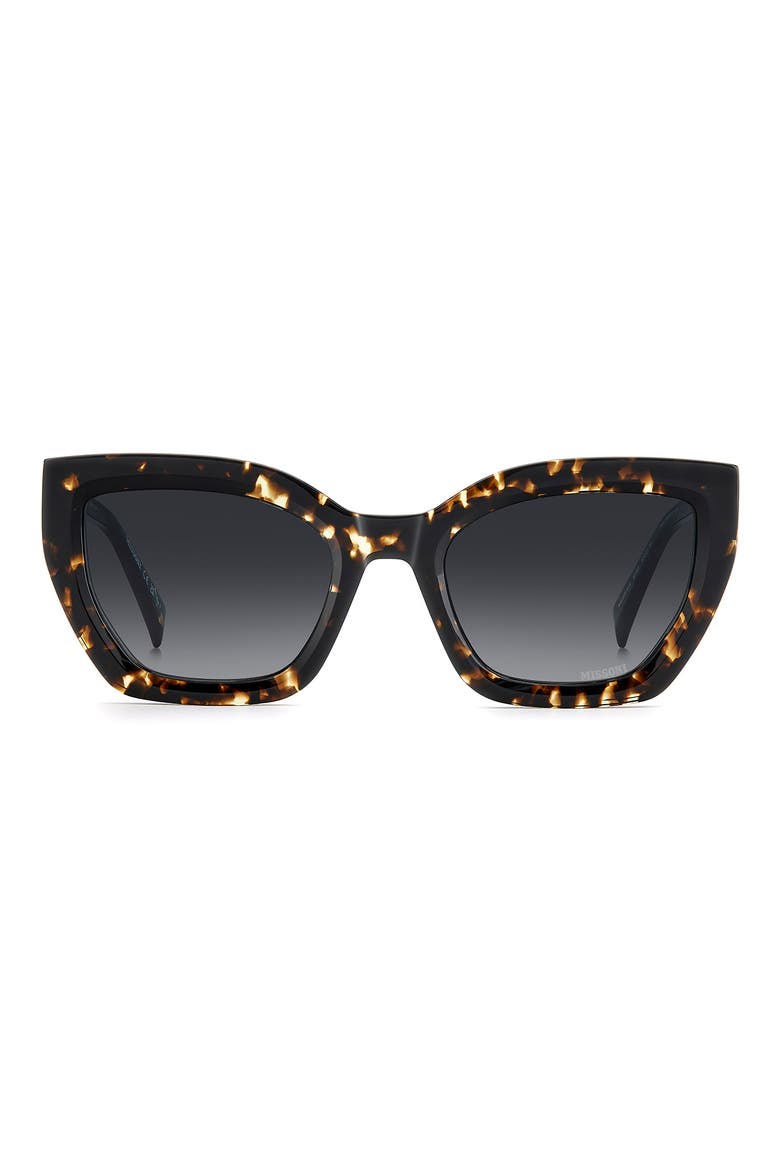 53mm Gradient Rectangular Sunglasses, Main, color, HAVANA BLACK/ DARK GREY SF