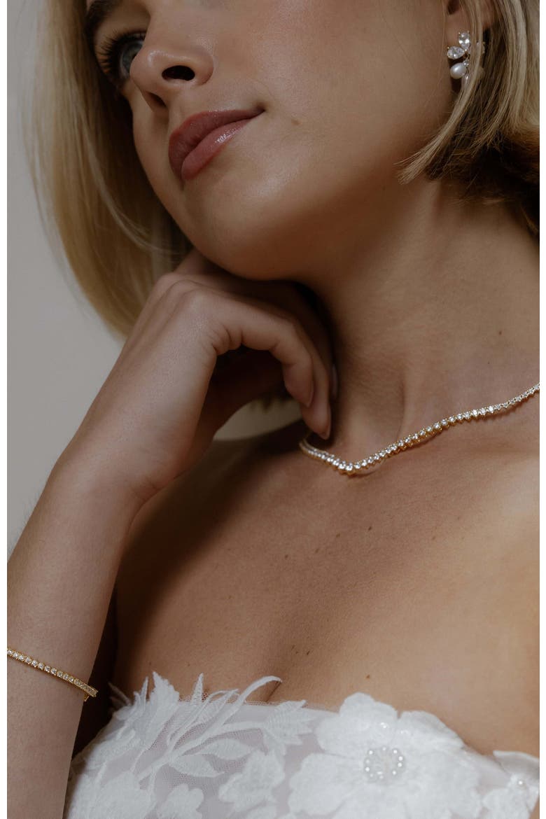 Mayfair Tennis Necklace, Alternate, color, Gold