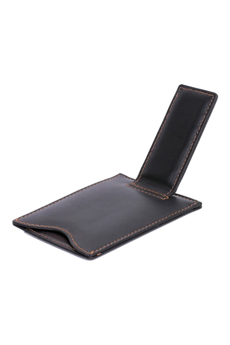 Leather Front Pocket Money Clip Wallet, Alternate, color, BROWN