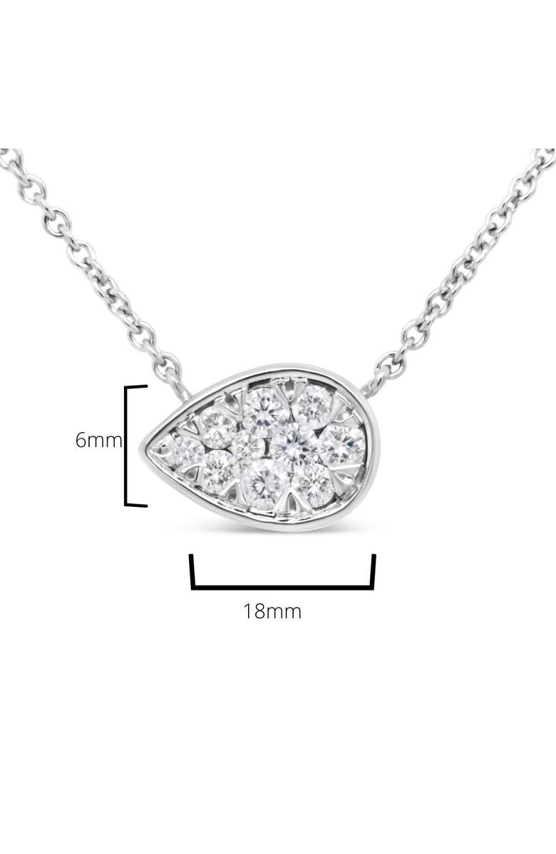 Haus of Brilliance 14K White Gold 1/4 Cttw Diamond Composite Teardrop Shape Pendant Necklace -, Alternate, color, White