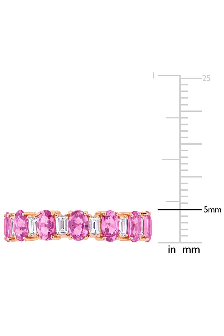 Sapphire & Diamond Anniversary Band 14k, Alternate, color, Pink Sapphire/Rose Gold
