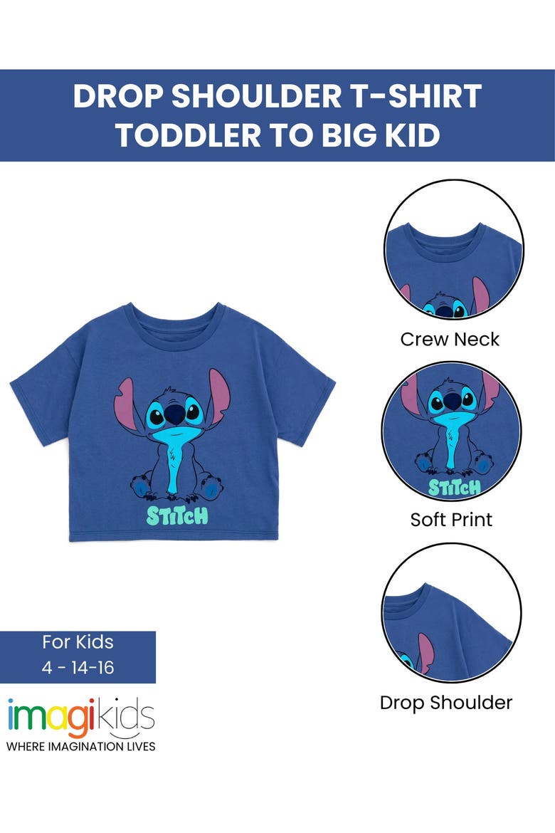 Lilo & Stitch Cropped T-Shirt, Alternate, color, Stitch Blue