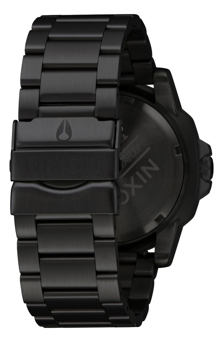 Nixon Smyth 44 Bracelet Watch, 44mm, Alternate, color, Super Black / Black