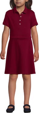 Lands' End Girls Short Sleeve Interlock Polo Dress