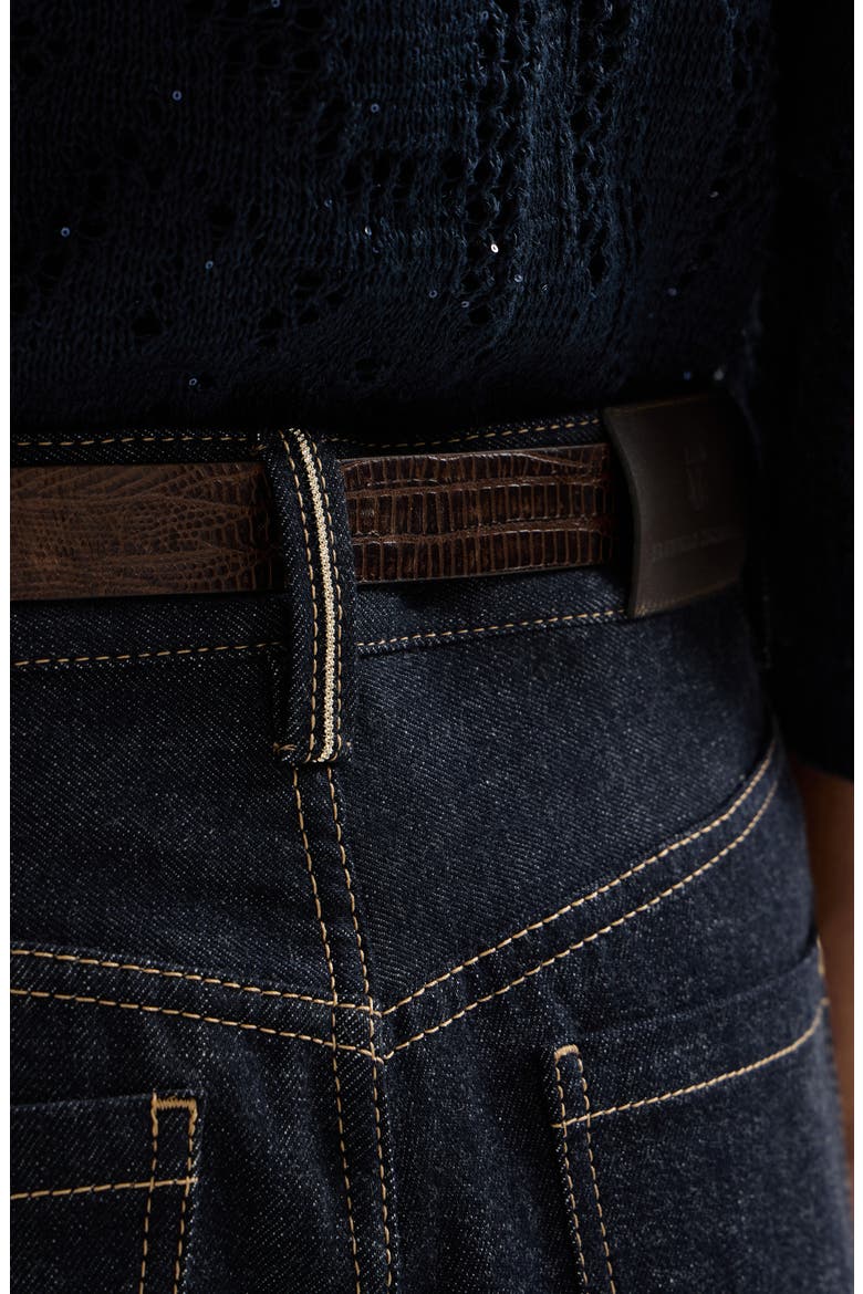 No-fade denim long Bermuda shorts, Alternate, color, Denim