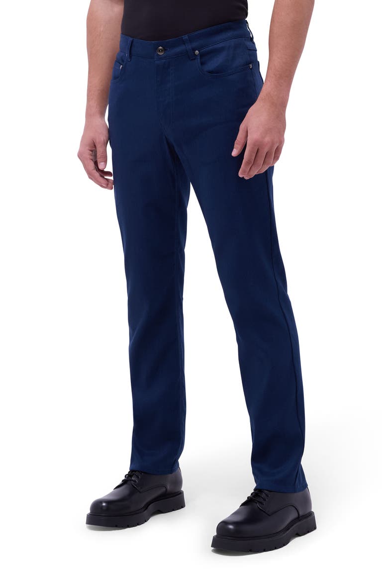 Preston Stretch Linen & Cotton Pants, Main, color, NAVY