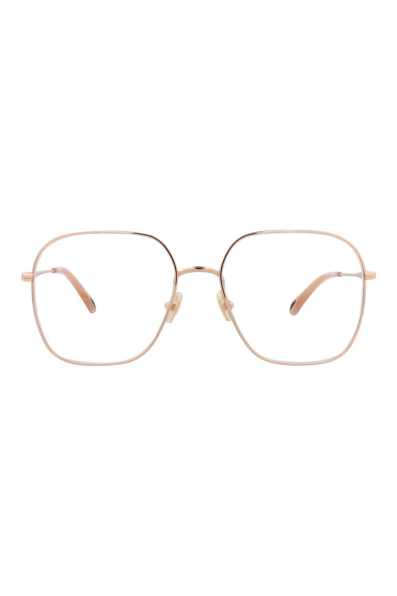 59mm Square Optical Glasses, Main, color, LIGHT GOLD TRANSPARENT