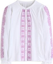 Boden Camille Double Cloth Cotton Top