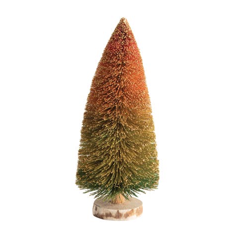Sisal Bottle Brush Tree with Wood Base