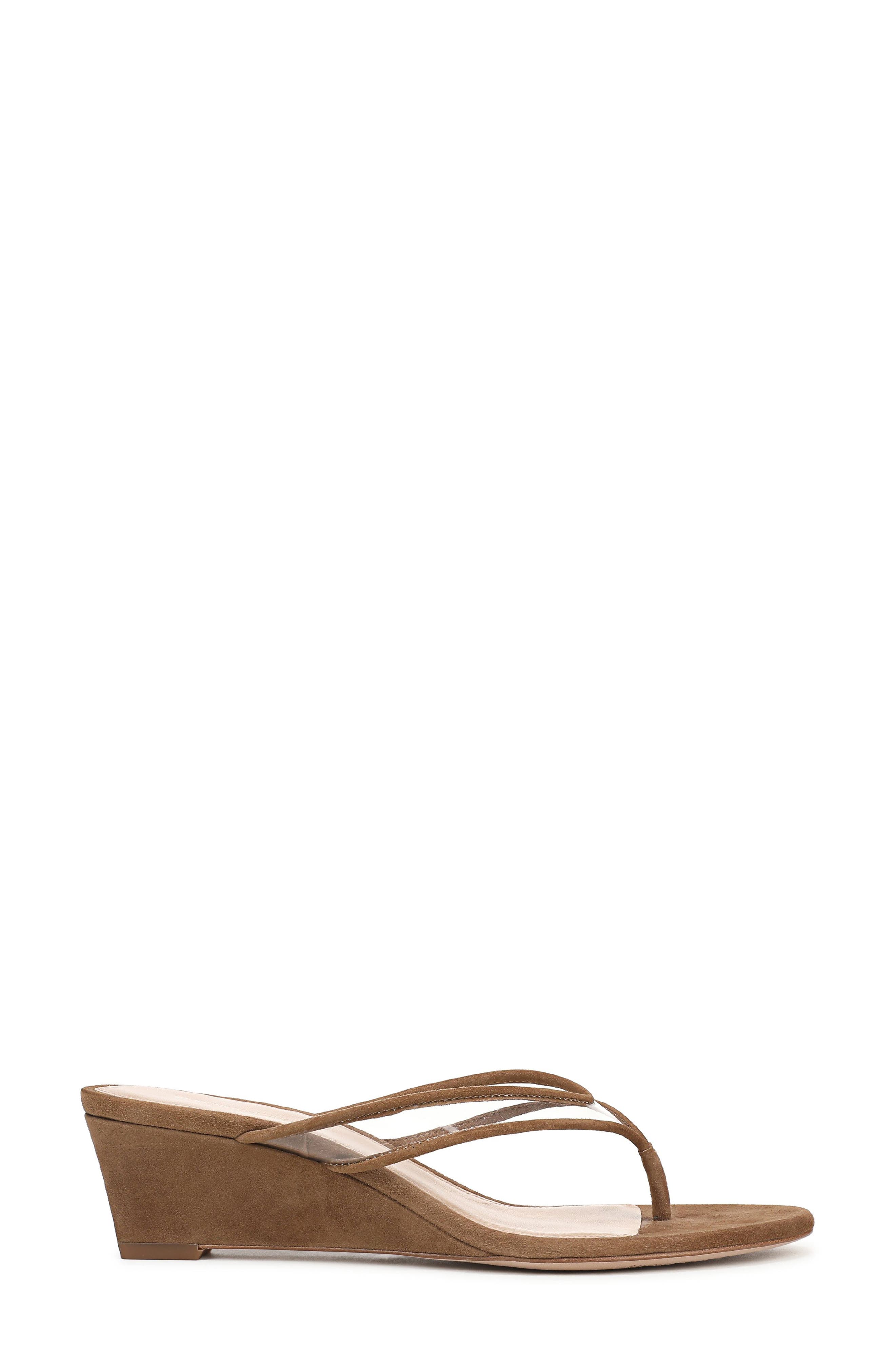 Veronica Beard Clea Wedge Flip Flop, Alternate, color, Clear/ Chestnut