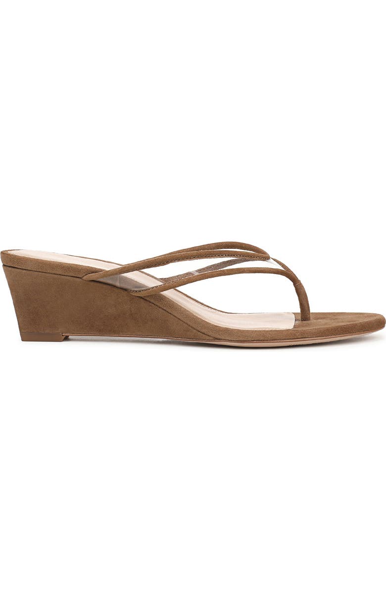 Veronica Beard Clea Wedge Flip Flop, Alternate, color, Clear/ Chestnut