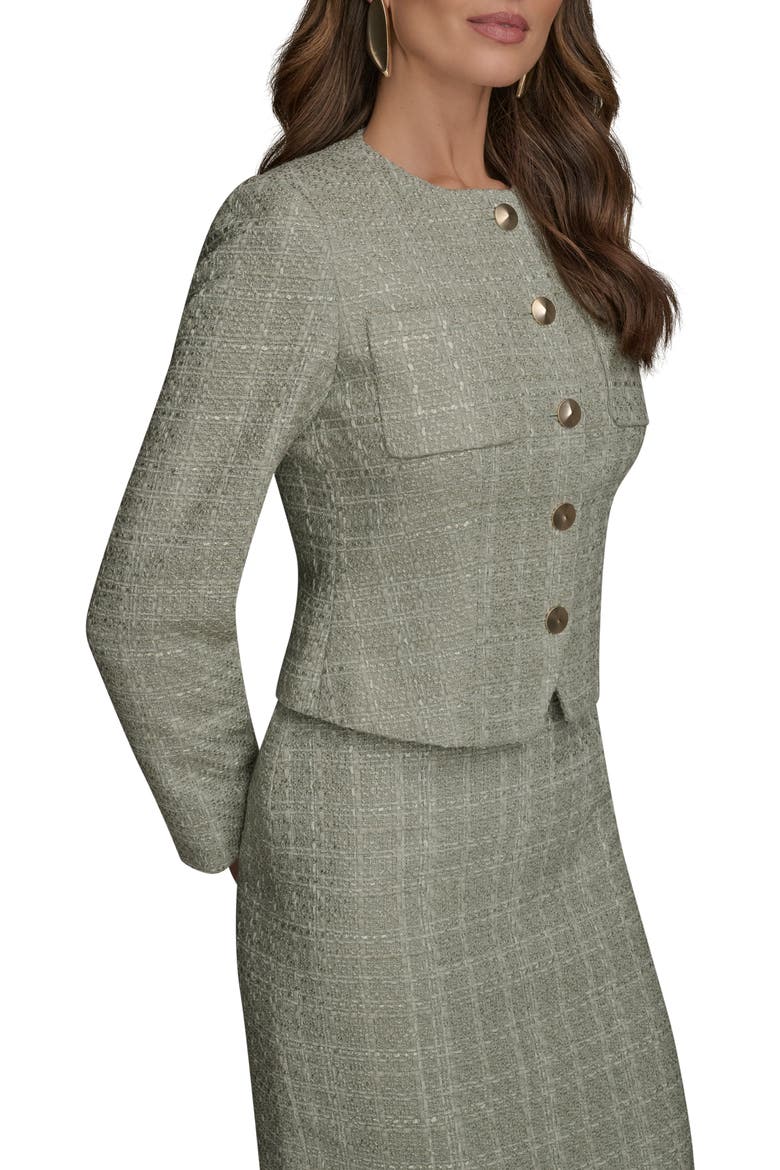 Button Front Tweed Jacket, Alternate, color, WEATHERED SAGE